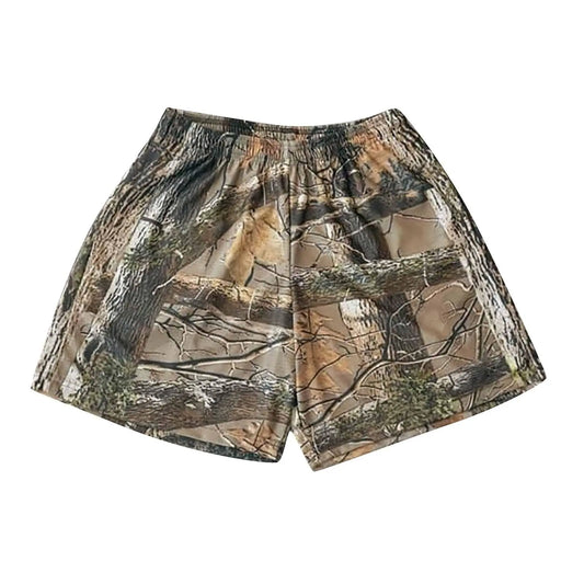 Unisex Camo Cargo Workout Shorts
